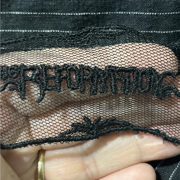 Adolfo Dominguez Button Down Black Linen Long Sleeve One Size The Reformation - Picture 5 of 9